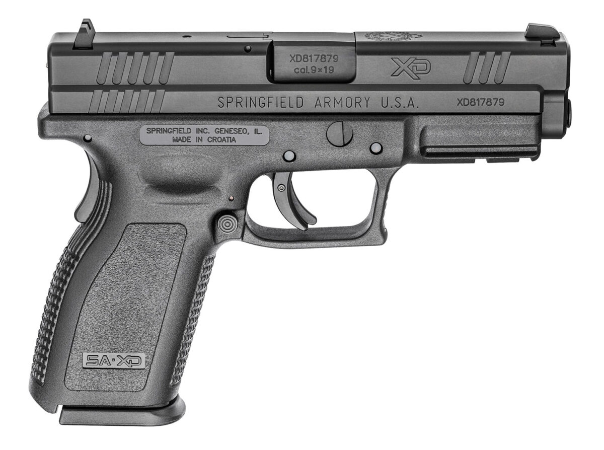 Springfield Armory XD9101 XD Service *CA Compliant 9mm Luger 10+1 4" Black Melonite Steel Barrel & Serrated Slide, Black Polymer Frame w/Picatinny Rail, Black Polymer Grip 1 62186