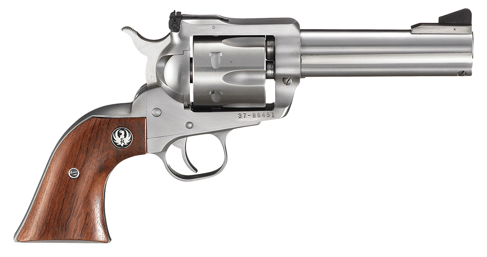 Ruger 0309 Blackhawk 357 Mag 6rd 4.63" Satin Stainless Steel Barrel, Cylinder & Frame, Hardwood Grip, Transfer Bar Safety, Exposed Hammer 1 70164