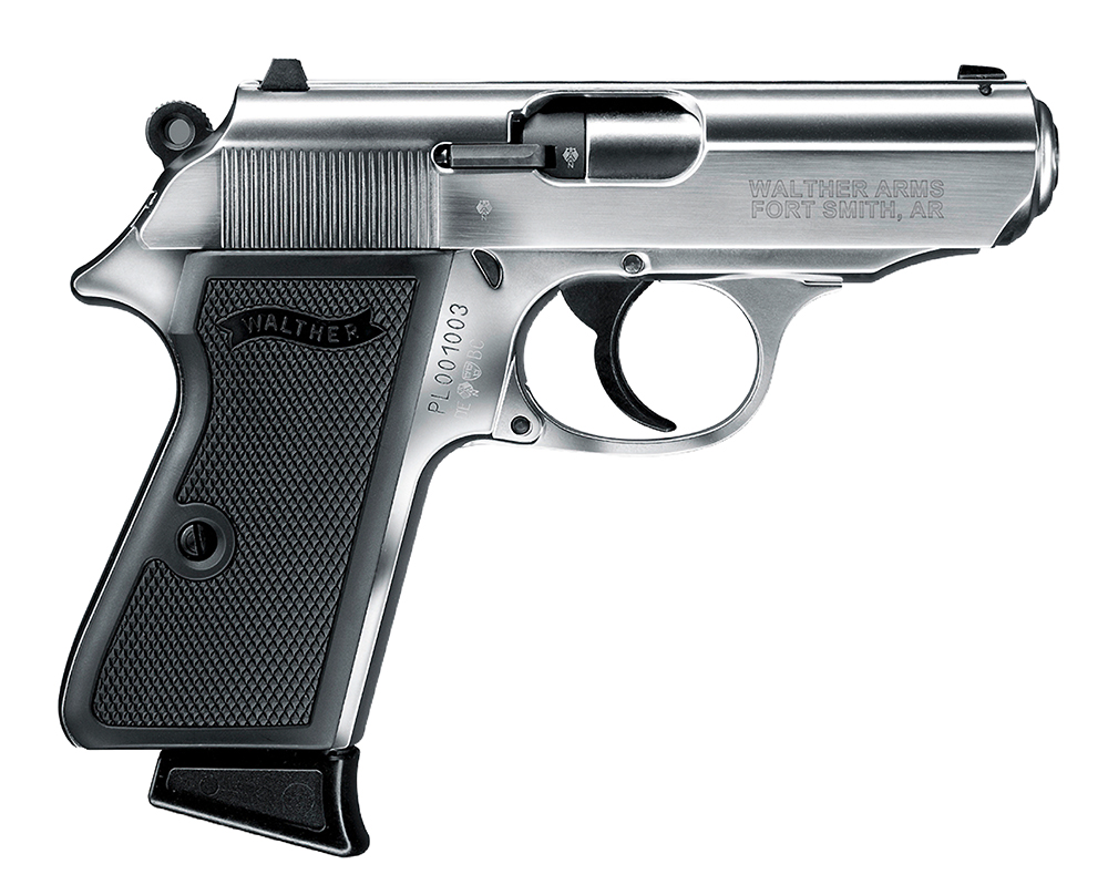 Walther Arms 5030320 PPK/S 22 LR 10+1 3.30" Steel/Threaded Barrel, Nickel Serrated/Steel Slide, Stainless Zinc Alloy Frame w/Beavertail, Black Checkered Polymer Grips 1 84631