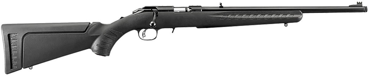 Ruger 8322 American Rimfire Full Size 22 WMR 9+1 18" Satin Blued Threaded Barrel, Satin Blued Drilled & Tapped Steel Receiver, Black Synthetic Adjustable Stock, Right Hand 1 93668
