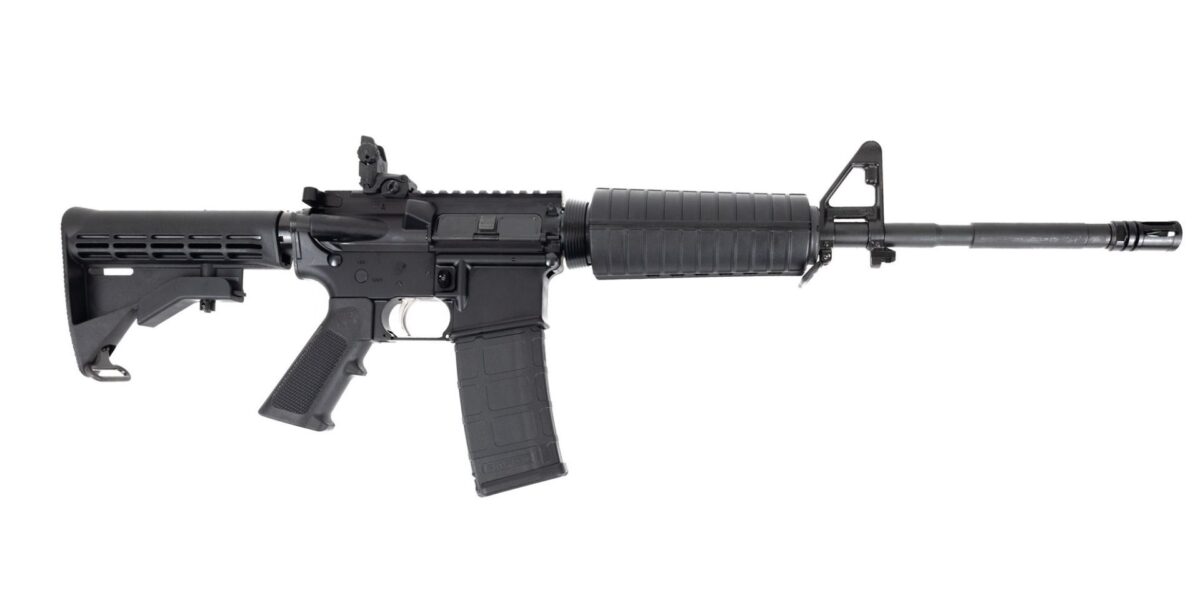 DPMS DR-15 AR Rifle - Black | 5.56NATO | 16" Barrel | Classic Rifle Furniture | MBUS Rear Sight 1 dp51655109559 1
