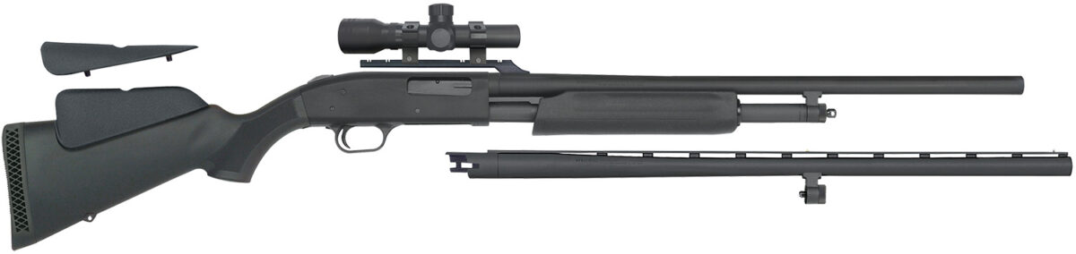 Mossberg 54047 500 Field/Deer Pump 20 Gauge 5+1 3" 26" Vent Rib/24" Slugster Barrels, Matte Blued Metal Finish, Synthetic Dual Comb Stock, Includes Accu-Set Chokes & Dead Ringer 2.5x20mm Scope 1 109191