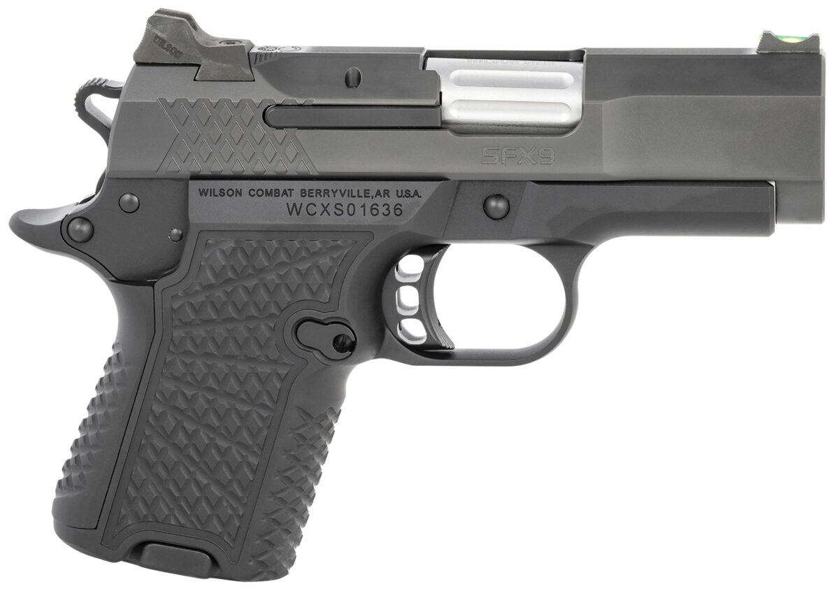 Wilson Combat SFX9SC3 SFX9 Sub-Compact 9mm Luger 10+1 15+1 3.25" Stainless Steel Barrel, Black DLC Serrated Stainless Steel Slide, Black Aluminum Frame w/Beavertail 1 137818