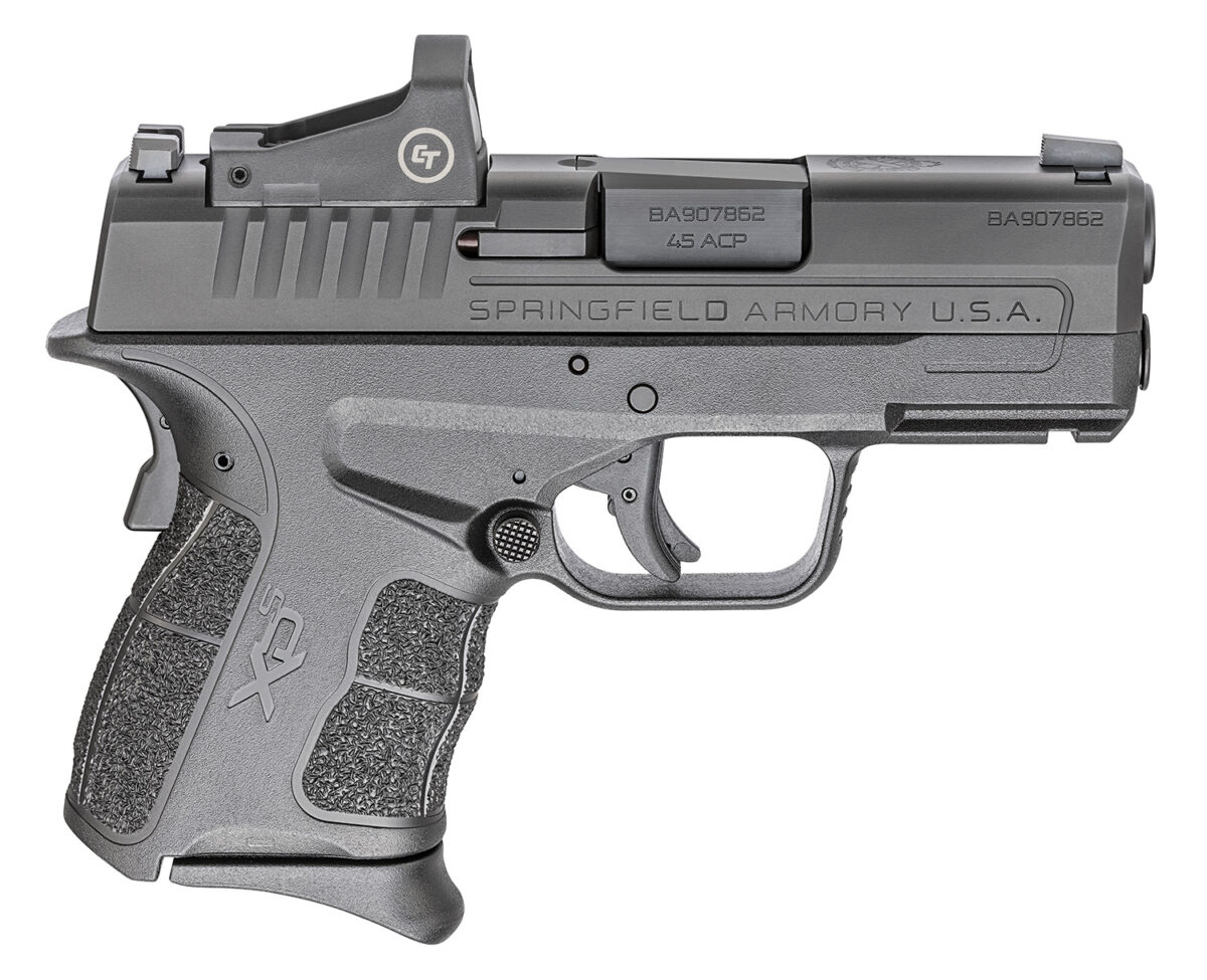 Springfield Armory XDSG93345BCT XD-S Mod 2 45 ACP 3.30" 5+1,6+1 Black Forged Melonite Steel Barrel/Optics Cut Slide Enhanced Textured Black Polymer Frame Includes Crimson Trace Red Dot & 2 Mags 1 140840