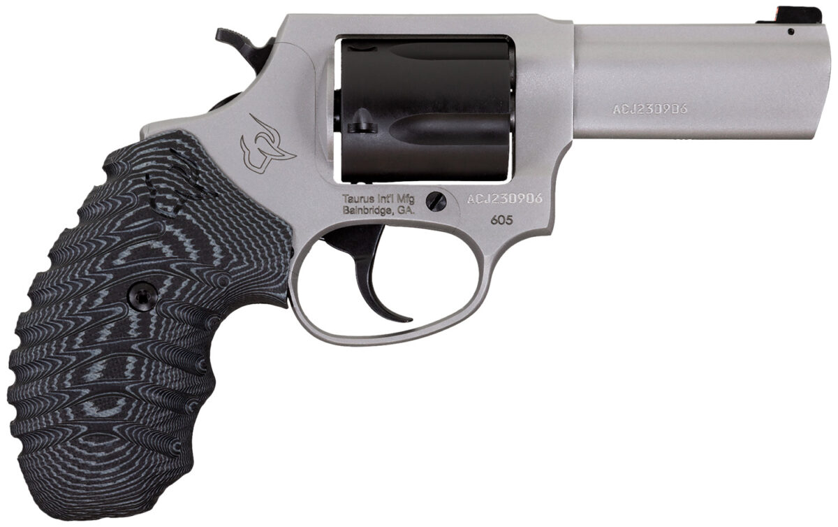 Taurus 260535NSVZ Defender 605 SA/DA 357 Mag/38 Special +P 5rd 3" Matte Stainless Steel Barrel, Matte Black Cylinder, Matte Finish Stainless Steel Frame, Black/Gray VZ Grip, Night Front Sight 1 142152