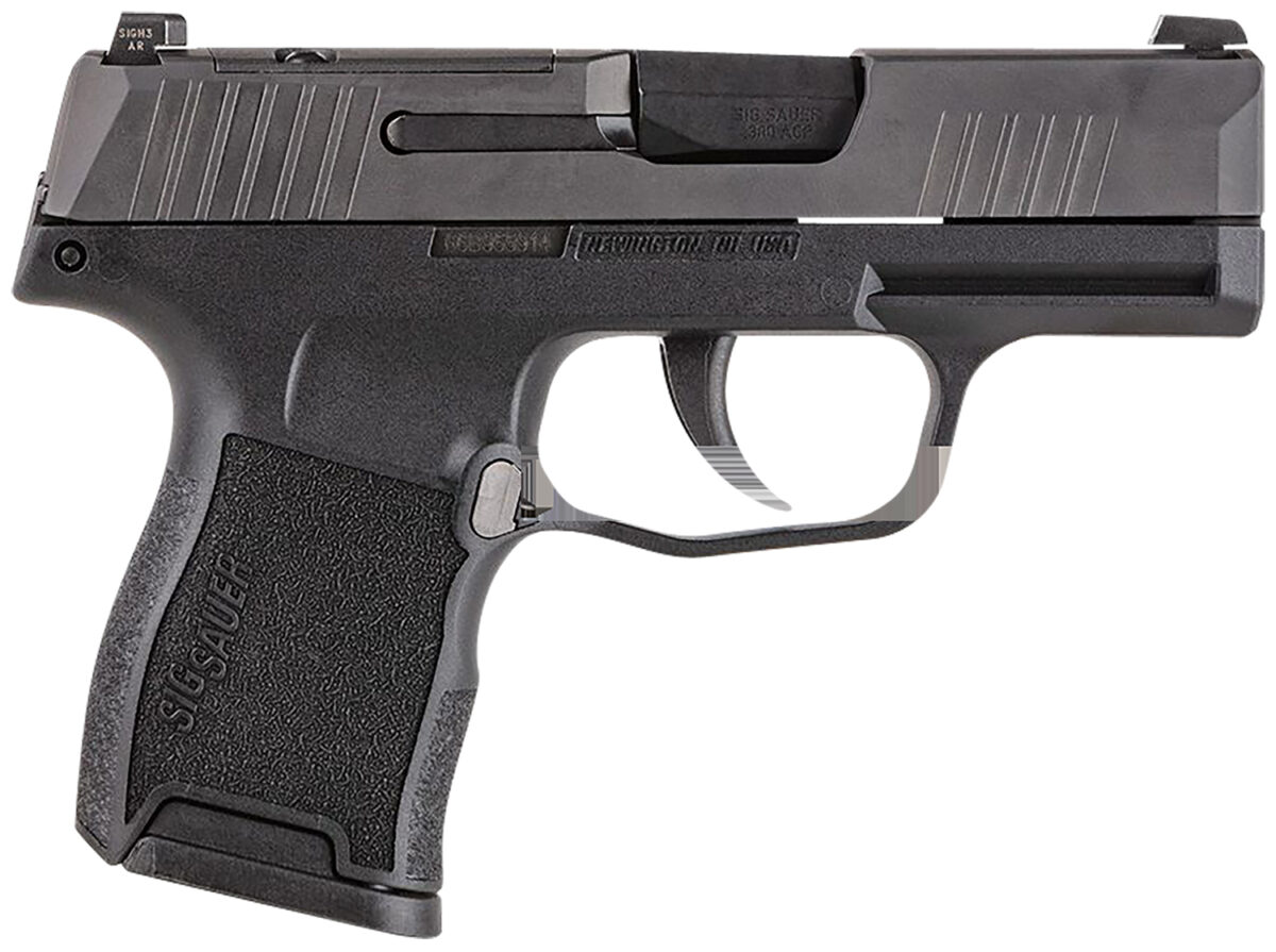 Sig Sauer 365380BSS P365 Micro-Compact 380 ACP 10+1 3.10" Black Carbon Steel Barrel, Black Nitron Optic Ready/Serrated Slide & Frame w/Sig Rail, Black Polymer Grips, Right Hand 1 144259