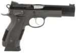 CZ-USA 91732 A01-SD 9mm Luger 19+1 4.93" Blued Match Grade Bull Barrel, Blued Optic Ready/Serrated Steel Slide, Blued Steel Frame w/Beavertail, Black Checkered Polymer Grip 2 150415