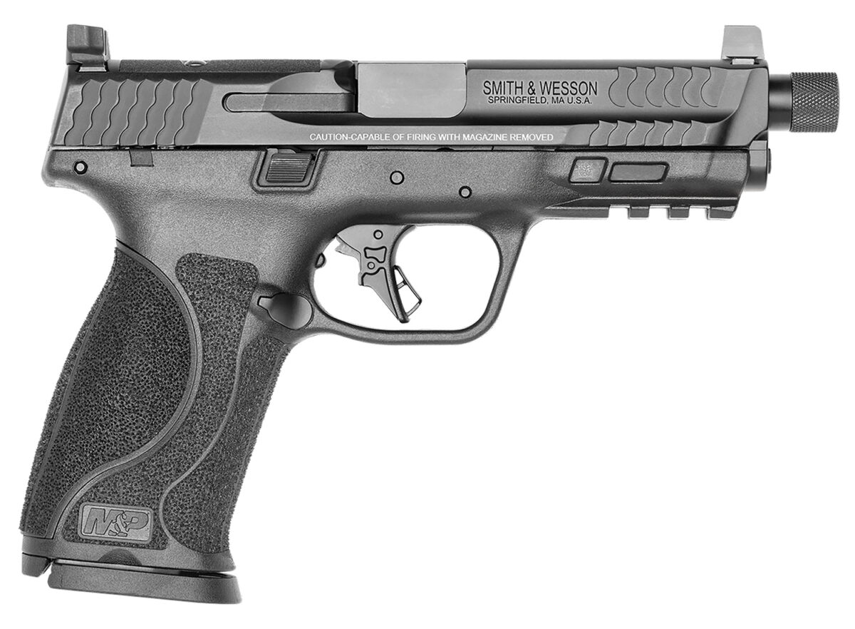 Smith & Wesson 13585 M&P M2.0 Full Size 9mm Luger 17+1, 4.62" Black Armornite Steel Threaded Barrel & Optic Ready/Serrated Slide, Matte Black Polymer Frame w/Picatinny Rail 1 151276