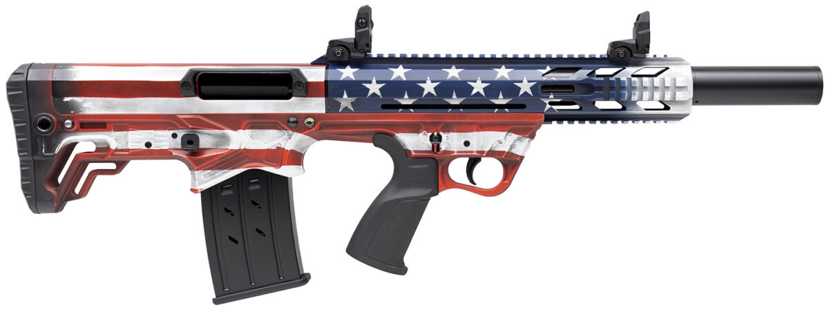 Gforce Arms GFY1USA GFY-1 USA 12 Gauge Semi-Auto 3" 5+1 18.50" Black Threaded Barrel, American Flag Aluminum Receiver w/Picatinny Rail, American Flag Bullpup Polymer Stock, Black Polymer Grip 1 152740