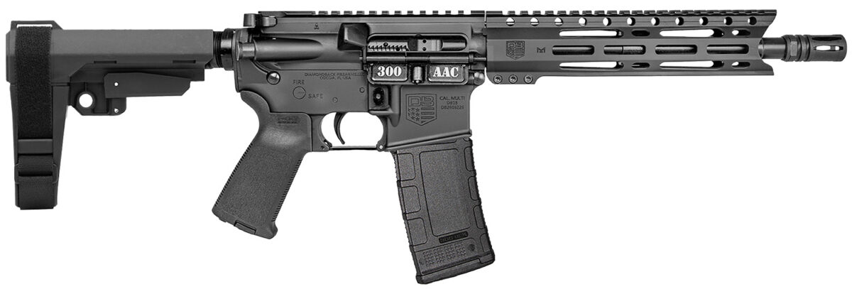 Diamondback DB1916B001 DB15 300 AAC 30+1 10" Black Hard Coat Anodized Heavy Barrel 9" M-LOK Handguard 7075-T6 Aluminum SBA3 Brace Magpul MOE Grip 1 169612