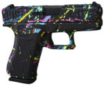 Glock UX4350204NSPLT G43X Slim Sub-Compact Frame 9mm 10+1 3.41" Black GMB Barrel, Black Splatter Cerakote Serrated Steel Slide, Polymer Frame & Grip 2 178213