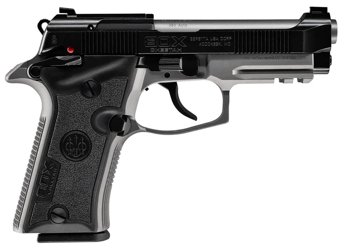 Beretta USA SPEC0716A 80X Cheetah Micro-Compact Frame 380 ACP 13+1 3.90" Stainless Barrel, Black Stainless Steel Optic Ready/Serrated Slide, Gray Aluminum Frame w/Picatinny Rail, Black Vertec Grip 1 184174