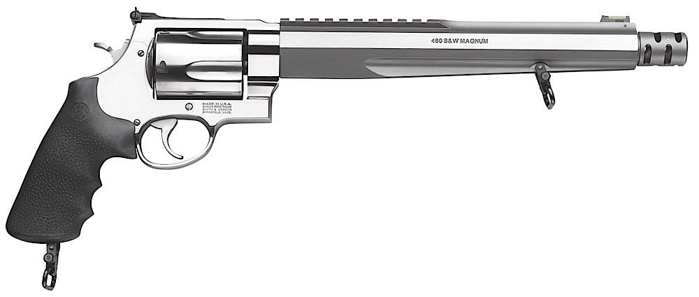 Smith & Wesson 170262 Performance Center Model 460 XVR 460 S&W Mag 5rd 10.50" with Rail Barrel Overall Stainless Stainless Steel with Black Polymer Grip Includes Muzzle Brake 1 19123