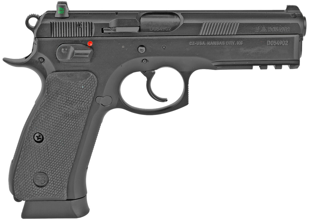 CZ-USA 01152 CZ 75 SP-01 Full Size Frame 9mm Luger 10+1 4.60" Black Steel Barrel, Black Steel Serrated Slide, Black Polycoat Steel Frame w/Beavertail & Picatinny Rail, Black Rubber Grip, Right Hand 1 38618