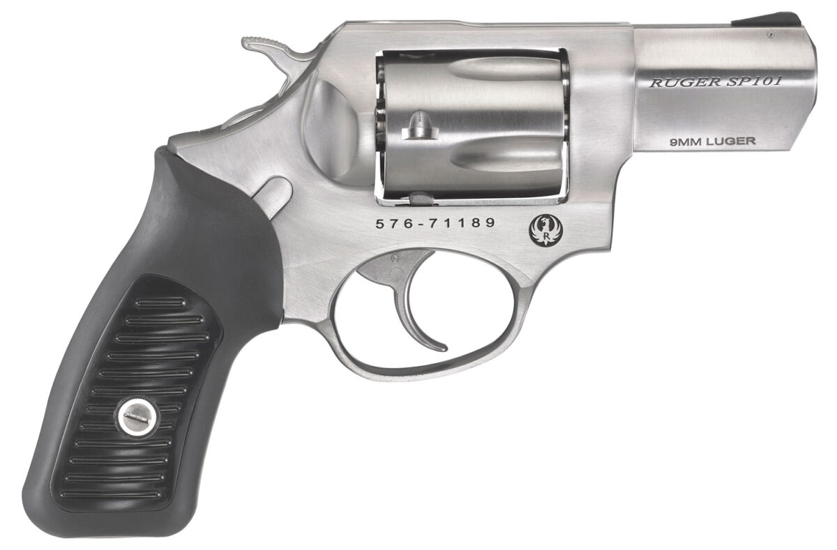 Ruger 5783 SP101 9mm Luger 2.25" Barrel 5rd Triple-Locking Cylinder, Satin Stainless Steel, Cushioned Rubber With Synthetic Insert Grip, Transfer Bar Safety 1 44975