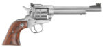Ruger 0626 Single-Six Convertible 22 LR 22 WMR 6rd 6.50" Satin Stainless Steel Barrel, Cylinder & Frame, Hardwood Grip, Transfer Bar Safety, Exposed Hammer 2 70106