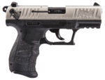 Walther Arms 5120336 P22 *CA Compliant 22 LR 10+1 3.42" Nickel Serrated/Steel Slide, Black Polymer Frame w/Picatinny Rail, Black Interchangeable Backstrap Grips 2 89503