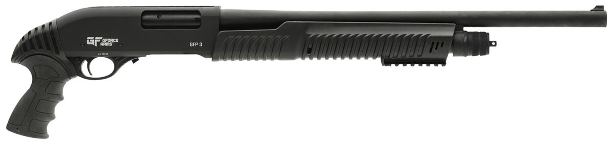 Gforce Arms GFP3REX GFP3REX 12 Gauge Pump 3" 4+1 20" Black Steel Barrel, Black Picatinny Rail Receiver, Black Rubber Grip 1 156775