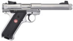 Ruger 40126 Mark IV Target 22 LR 10+1 5.50" Satin Threaded Bull Barrel, Drilled & Tapped Receiver, Satin Stainless Steel Frame, Black Checkered Polymer Grip, Right Hand 2 100057