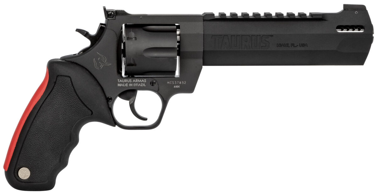 Taurus 2440061RH Raging Hunter 44 Rem Mag 6rd 6.75" Matte Black Oxide Steel Black Rubber with Integrated Red Cushion Insert Grip 1 112910