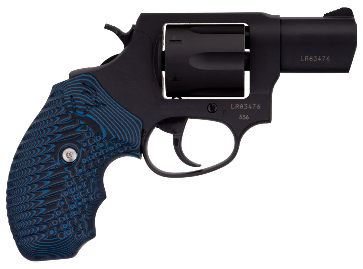 Taurus 2-856021MVZ16 856 Small 38 Special +P 6 Shot 2" Matte Black Carbon Steel Barrel, Cylinder & Frame, Blue VZ Cyclone Grip, Transfer Bar Safety, Exposed Hammer 1 112918