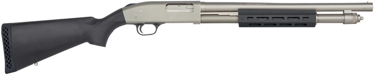 Mossberg 50767 590A1 Tactical 12 Gauge 3" 6+1 18.50" Cylinder Bore Barrel Silver Marinecote Rec Black Synthetic Stock Right Hand Includes M-LOK Handguard 1 120443