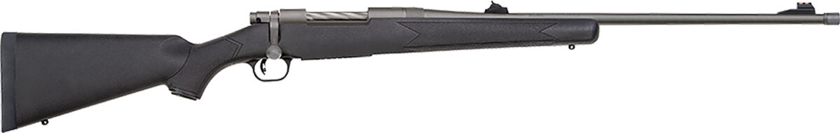Mossberg 28136 Patriot Full Size 338 Win Mag 3+1 24" Stainless Cerakote Threaded Barrel, Drilled & Tapped Cerakote Stainless Steel Receiver, Black Fixed Synthetic Stock, Right Hand 1 120476