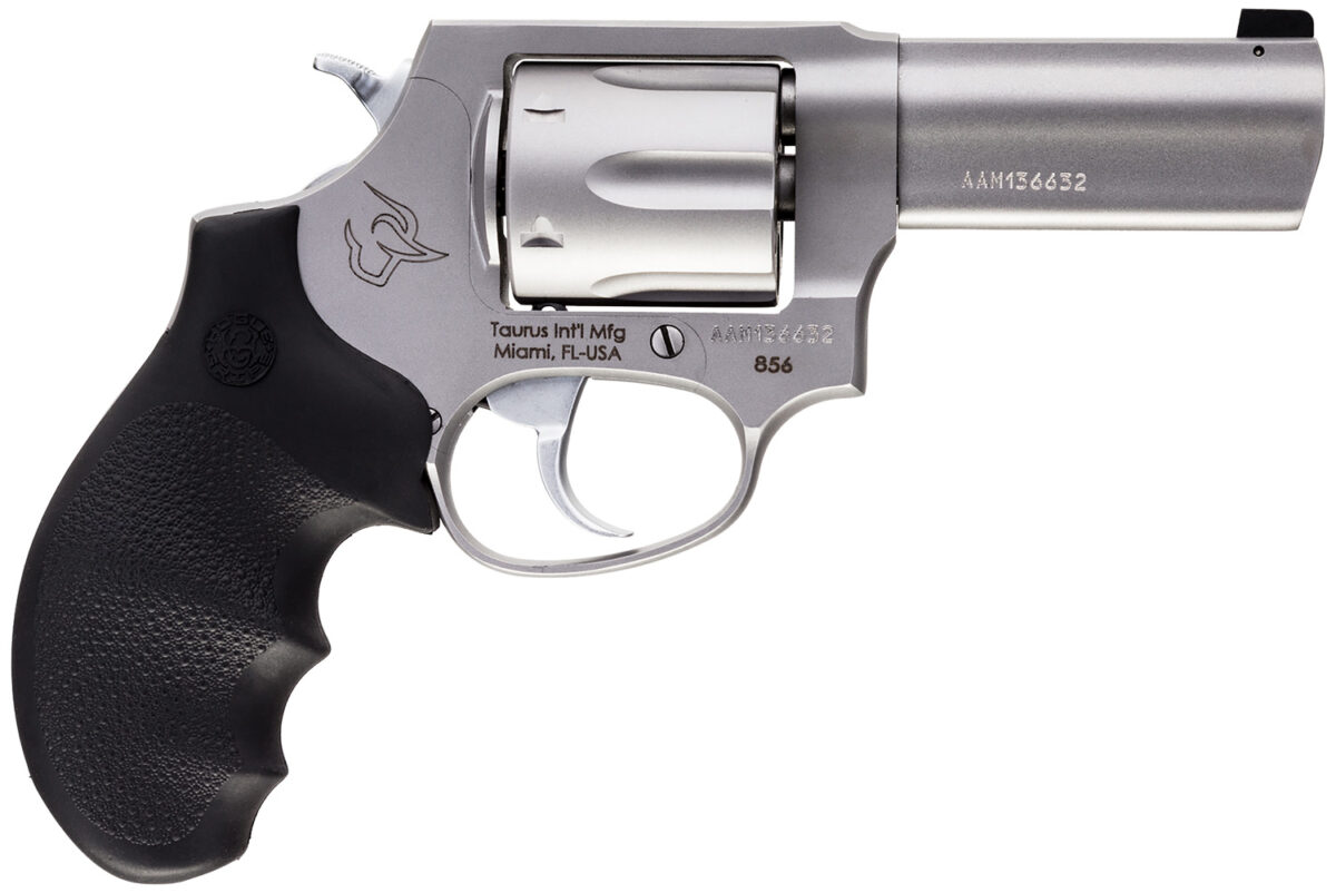 Taurus 2-85639NS 856 Defender Small 38 Special +P 6 Shot 3" Matte Stainless Steel Barrel, Cylinder & Frame, Hogue Finger Grooved Grip, Transfer Bar Safety, Exposed Hammer 1 121947