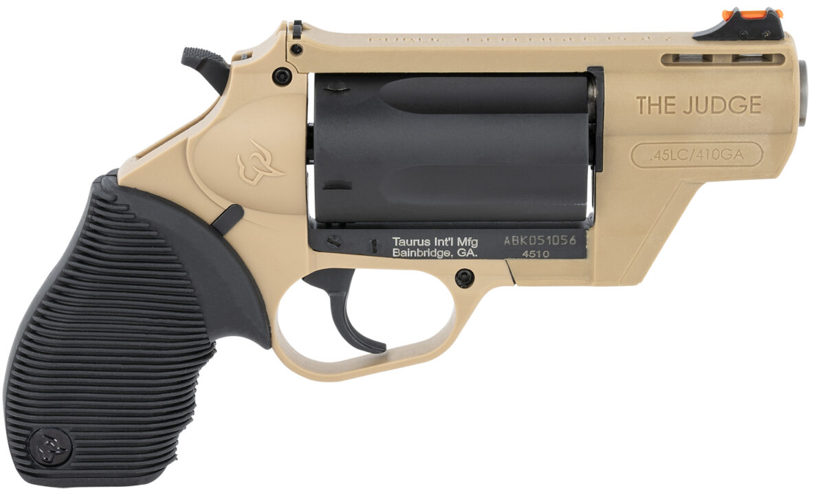 Taurus 2-441021FDE Judge Public Defender 45 Colt (LC)/410 Gauge 5rd 2.50" Flat Dark Earth Barrel & Frame Matte Black Cylinder Black Ribber Grip 1 131988