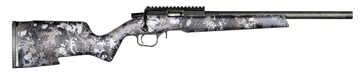 Christensen Arms 8011201600 Ranger Full Size 22 WMR 9+1 18" Black Carbon Fiber Steel Barrel, Black Anodized Aluminum Receiver, Sitka Elevate II Camo Carbon Fiber Aluminum Bedding Stock 1 145772