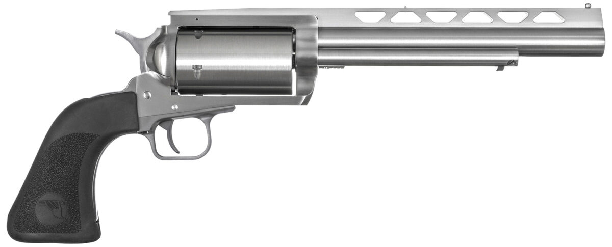 Magnum Research BFR45LC4106 BFR SAO 45 Colt (LC) or 410 Gauge, 7.50" Vent Rib Barrel, 6rd Cylinder, Brushed Stainless Steel, Black Hogue Rubber Grip 1 149008
