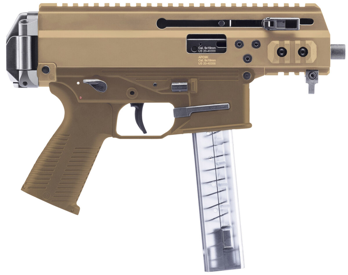 B&T Firearms BT36045CT APC9K Pro 9mm Luger 30+1 4.30" Black Threaded Barrel, M-LOK Handguard, Coyote Tan Aluminum Picatinny Rail Receiver, Coyote Tan Polymer Grips, Ambidextrous 1 153825