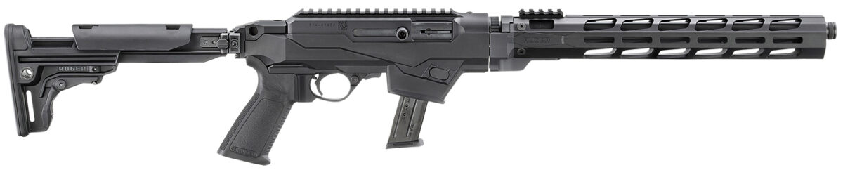 Ruger 19140 PC Carbine 9mm Luger 17+1 16.12" Threaded/Fluted Barrel, Black, Reversible Folding Stock, M-LOK Handguard, Optics Mount 1 161156