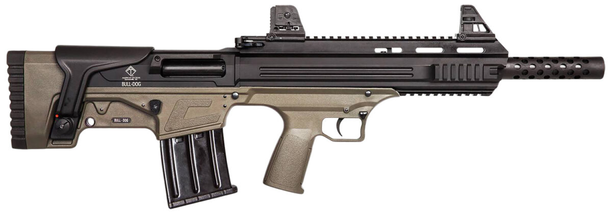 ATI ATIG20BDT Bulldog 20 Gauge Semi-Auto 3" 5+1 18.50" Black Steel Barrel, Matte Black Aluminum Receiver, Picatinny Mount, Tan Fixed Bullpup Stock 1 161766