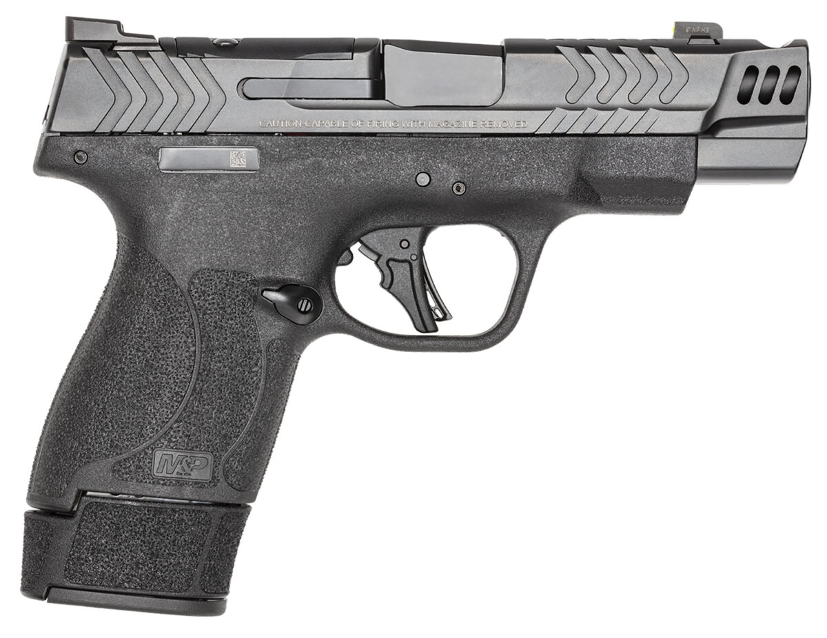 Smith & Wesson 13990 M&P 9 Shield Plus 9mm Luger 10+1 15+1 13+1 4" Stainless Armornite Gray Ported/Serrated Stainless Steel Slide Black Textured Grip 1 168574