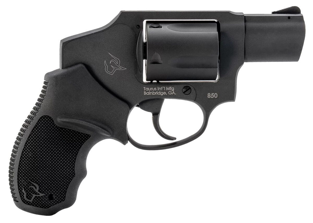 Taurus 2-850121 850 Small 38 Special 5 Shot 2" Matte Black Alloy Steel Barrel, Cylinder & Frame, Black Rubber Grip, Transfer Bar Safety, Concealed Hammer 1 170149