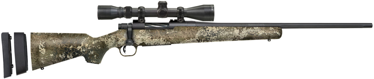 Mossberg 28257 Patriot Super Bantam w/Optic 350 Legend 4+1 22" Matte Blued Fluted Threaded Barrel, Matte Blued Drilled & Tapped Receiver, Adj LOP TrueTimber Strata Synthetic Stock, 3-9x40mm Duplex 1 174394