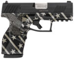 Taurus 1-GX2931-10EN1 GX2 Compact Frame 9mm Luger 10+1 3.38" Stainless Steel Barrel, Matte Black Serrated Alloy Steel Slide, Black w/Eagle, Stars & Stripes Polymer Frame w/Accessory Rail 2 179229