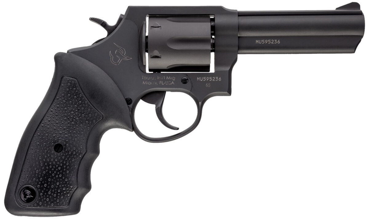 Taurus 2-650041 65 Medium 357 Mag/38 Special +P 6 Shot 4" Matte Black Oxide Barrel, Cylinder & Frame, Black Finger Grooved Rubber Grip, Transfer Bar Safety, Exposed Hammer 1 31300