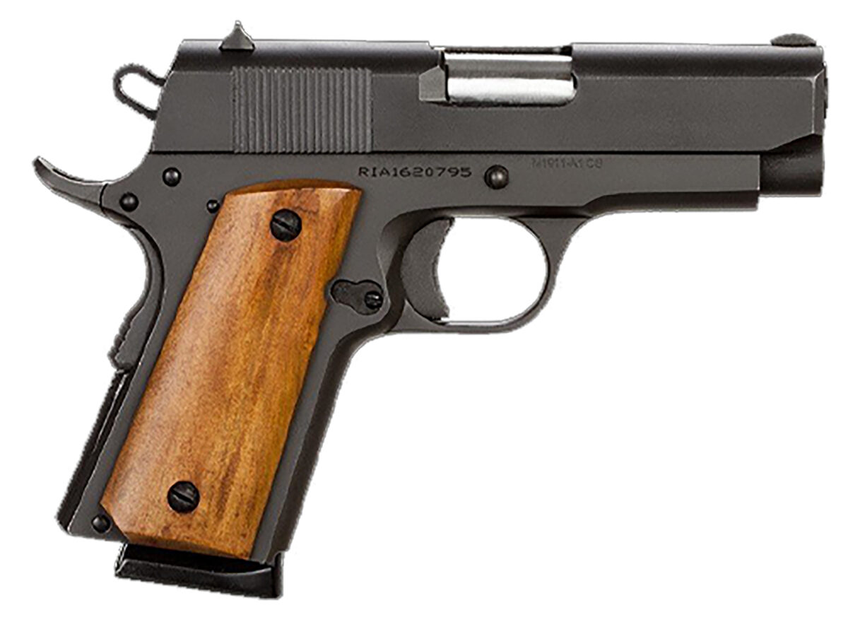 Rock Island 51416MA GI Standard CS *MA Compliant 45 ACP Caliber with 3.50" Barrel, 7+1 Capacity, Overall Black Parkerized Finish Steel, Beavertail Frame, Serrated Slide & Wood Grip 1 35180
