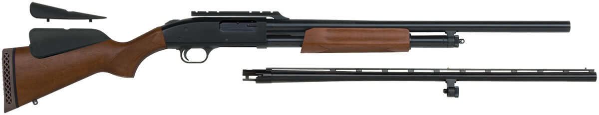 Mossberg 54243 500 Combo 12 Gauge 5+1 3" Blued 28" Vent Rib/24" Slugster Barrel w/Cantilever Scope Mount, Blued Steel Receiver, Hardwood Dual Comb Stock, Includes Accu-Set Chokes 1 46904