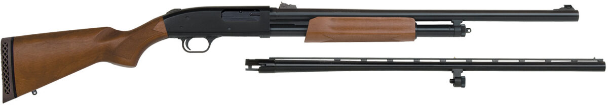 Mossberg 54264 500 Combo 12 Gauge 5+1 3" 24" Slugster/28" Vent Rib Steel Barrels, Dual Extractors, Blued Steel Receiver w/Integral Scope Mount, Fixed Wood Stock, Fully Rifled Bore Choke 1 46905