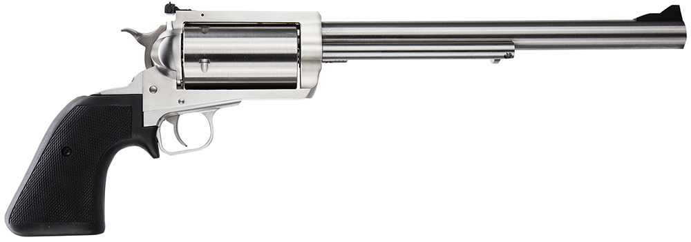 Magnum Research BFR4570 BFR Long Cylinder Large Frame 45-70 Gov 5 Shot, 10" Brushed Stainless Steel Barrel, Cylinder & Frame, Black Rubber Grip, Exposed Hammer 1 49477 1