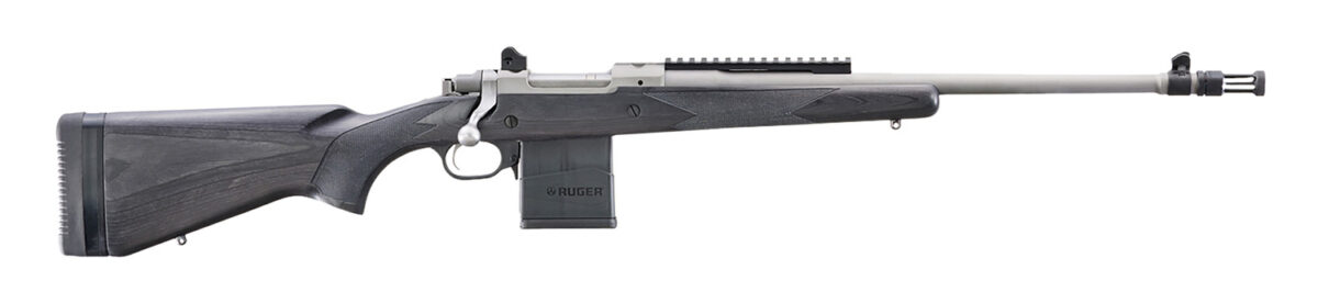Ruger 6822 Scout 308 Win 10+1 18" Matte Stainless Threaded Barrel, Matte Stainless Steel Receiver w/Picatinny Rail, Black Laminate Adj LOP Stock, Right Hand 1 84858