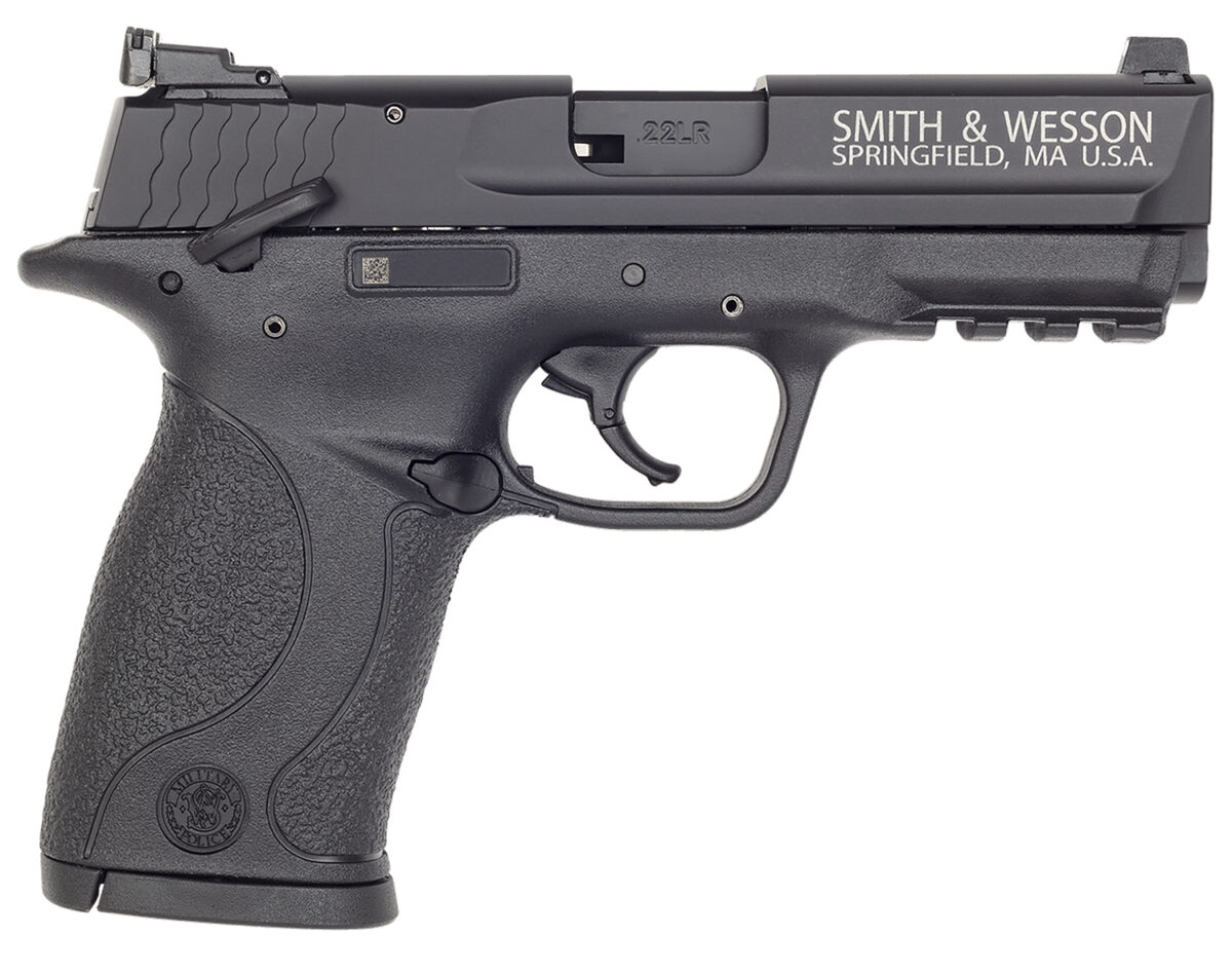 Smith & Wesson 108390 M&P 22 Compact Frame 22 LR 10+1, 3.60" Black Steel Barrel, Black Hard Coat Anodized Serrated Slide, Black Polymer Frame w/Picatinny Rail Frame & Grip, Ambidextrous, Thumb Safety 1 93813