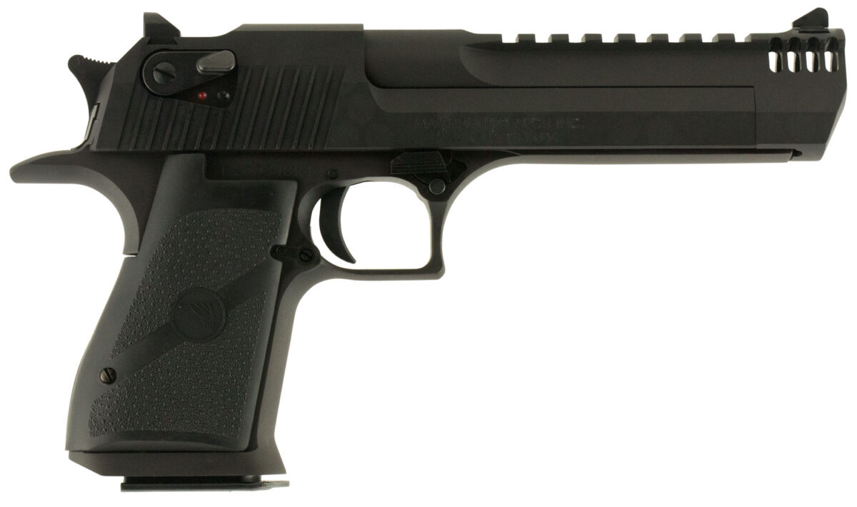 Magnum Research DE44IMB Desert Eagle Mark XIX 44 Rem Mag 6" with Muzzle Brake 8+1 Matte Black Carbon Steel Frame & Slide Black Rubber Grip 1 95608