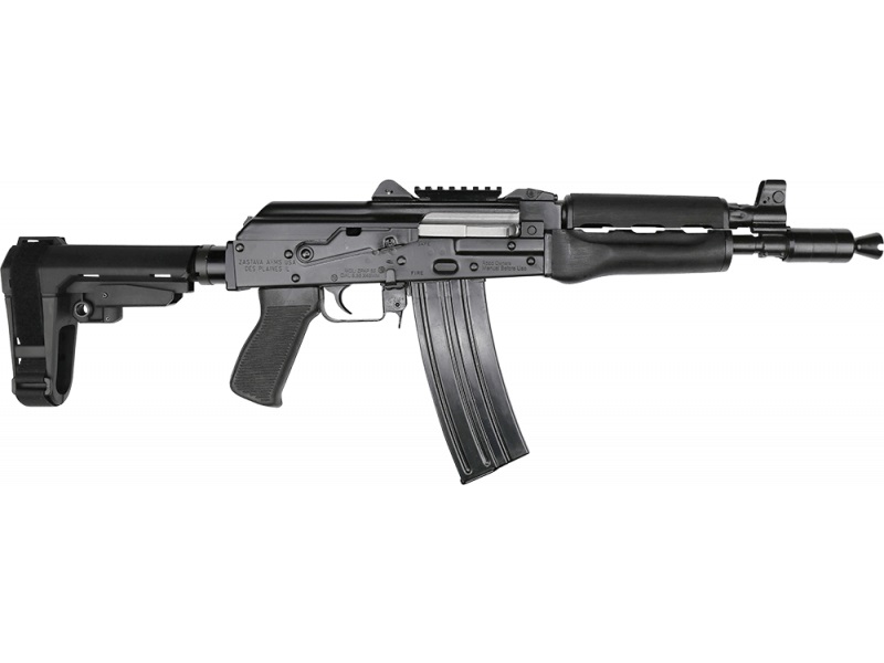 Zastava ZPAP85 Alpha AK-47 Pistol - Stained Wood Handguard | 5.56NATO | 10" Barrel | Booster Brake | SBA3 Arm Brace 1 zastava m85 1 web min