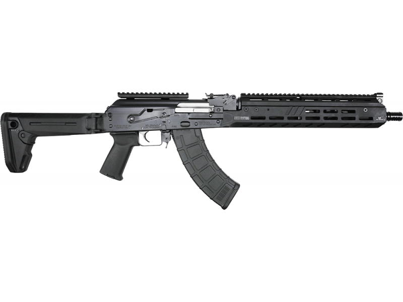 Zastava ZPAPM70 AK47 Rifle BULGED TRUNNION 1.5MM RECEIVER - Black | 7.62x39 | 16.3" Chrome Lined Barrel | Extended M-LOK Handguard | Folding Stock | Installed Scope Mount 1