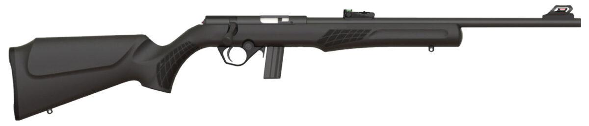 Rossi RB22L1811 RB22 Full Size 22 LR 10+1, 18" Matte Black Button Rifled Free Floating Steel Barrel, Matte Black Stainless Steel Receiver, Black Monte Carlo Stock, Right Hand 1 100166