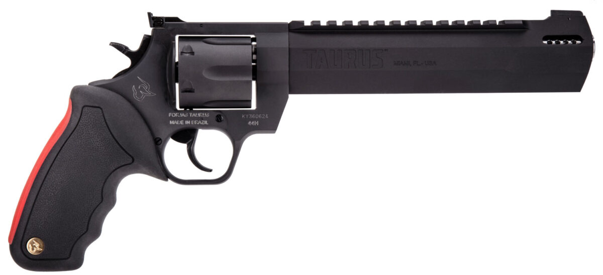Taurus 2-440081RH Raging Hunter 44 Rem Mag 6rd 8.37" Black Stainless Steel Barrel Matte Black Oxide Steel Frame & Cylinder Black Rubber with Integrated Red Cushion Insert Grip 1 100189